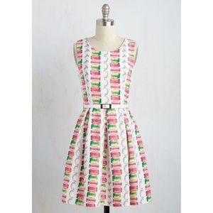 Modcloth Macaron Print Dress Sz L